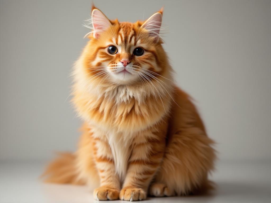 Beautiful groomed orange tabby cat after professional cat grooming in Lincoln CA